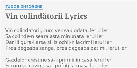 Vin colindătorii Lyrics 